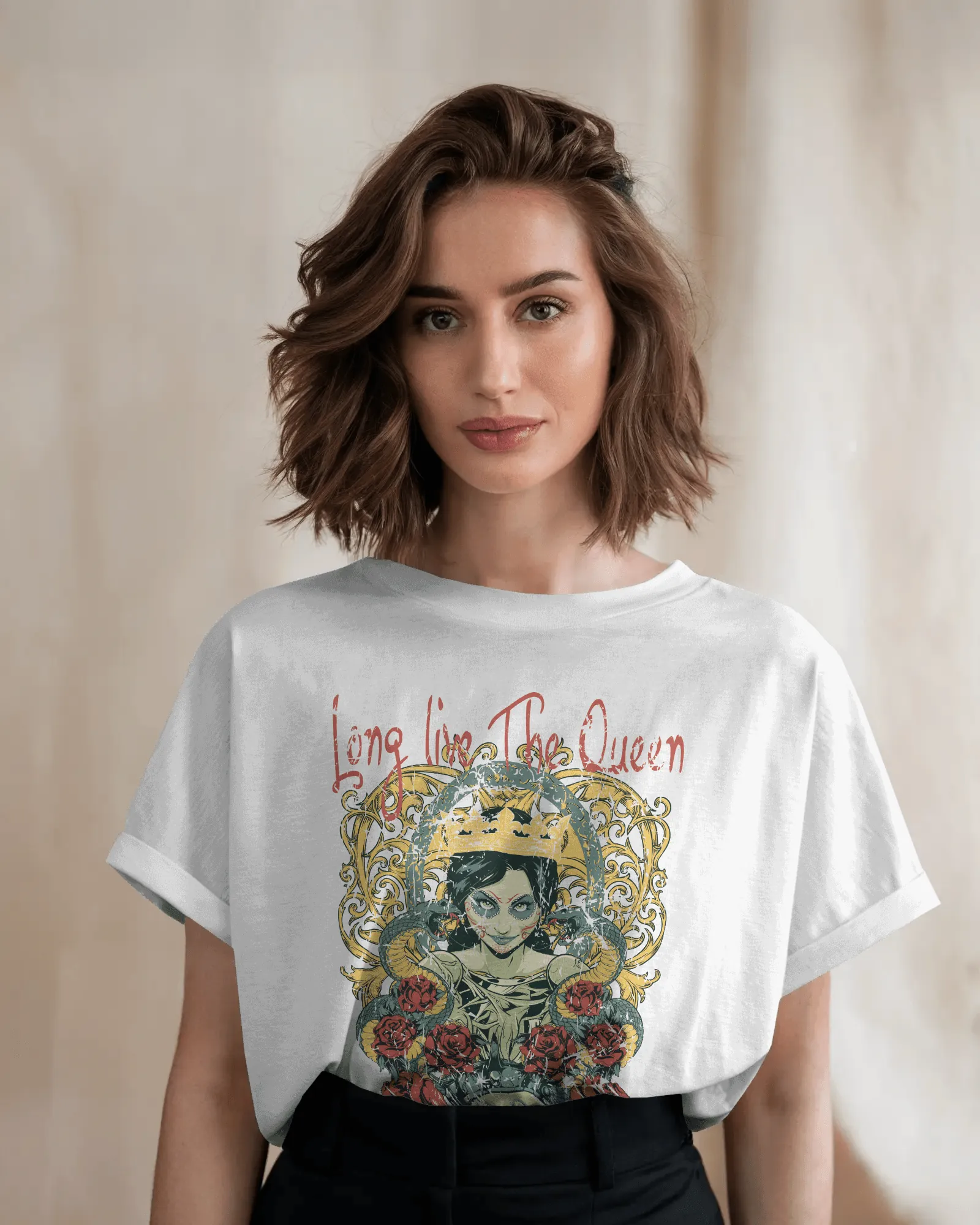 ["Premium 'Long Live The Queen' Gothic Art Oversized T-shirt by YORD (T-Shirts) - photo 1 of 10", "Premium 'Long Live The Queen' Gothic Art Oversized T-shirt by YORD (T-Shirts) - photo 2 of 10", "Premium 'Long Live The Queen' Gothic Art Oversized T-shirt by YORD (T-Shirts) - photo 3 of 10", "Premium 'Long Live The Queen' Gothic Art Oversized T-shirt by YORD (T-Shirts) - photo 4 of 10", "Premium 'Long Live The Queen' Gothic Art Oversized T-shirt by YORD (T-Shirts) - photo 5 of 10", "Premium 'Long Live The Qu