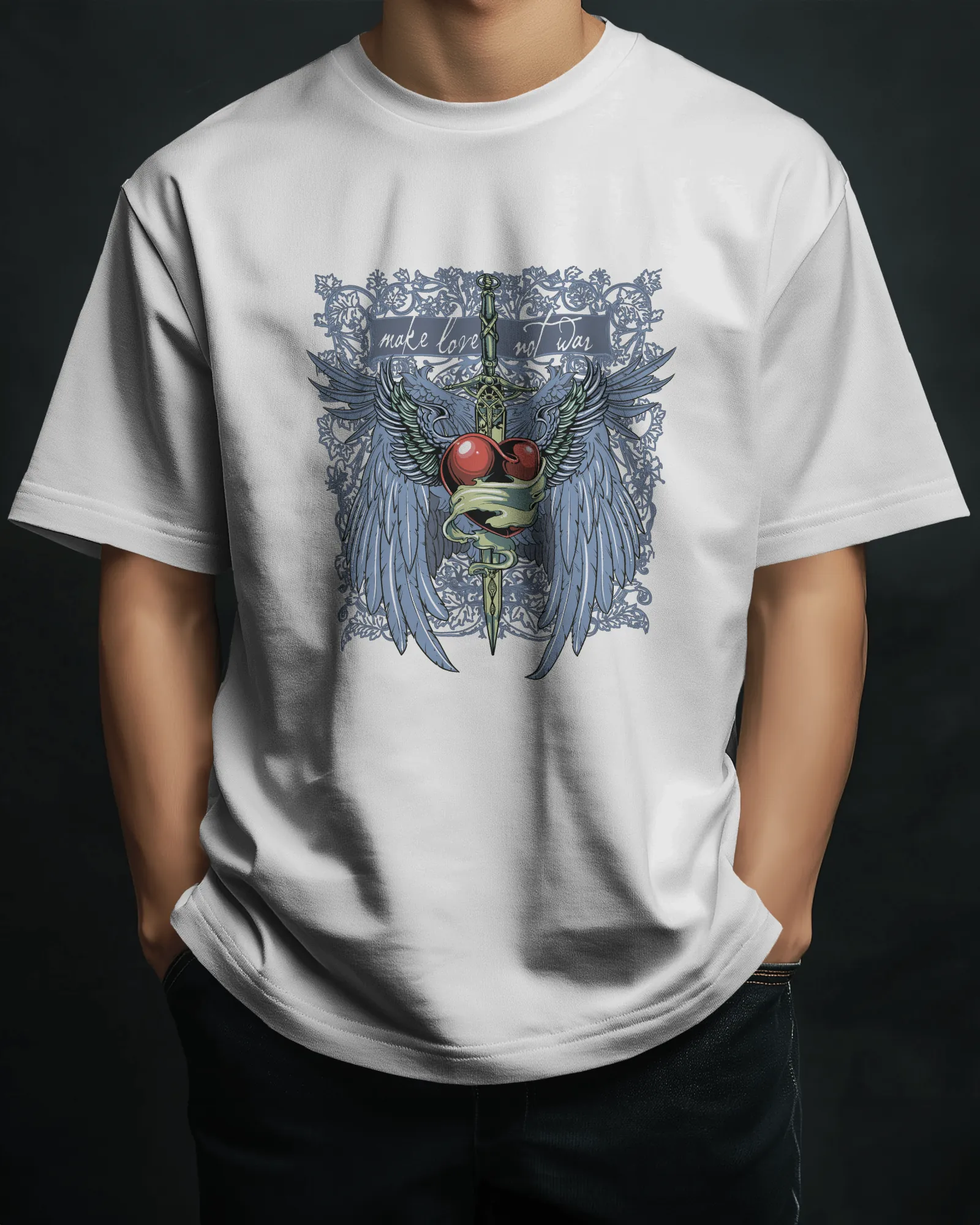 ['Premium Make Love Not War Wings Heart Oversized T-shirt by YORD (T-Shirts) - photo 1 of 11', 'Premium Make Love Not War Wings Heart Oversized T-shirt by YORD (T-Shirts) - photo 2 of 11', 'Premium Make Love Not War Wings Heart Oversized T-shirt by YORD (T-Shirts) - photo 3 of 11', 'Premium Make Love Not War Wings Heart Oversized T-shirt by YORD (T-Shirts) - photo 4 of 11', 'Premium Make Love Not War Wings Heart Oversized T-shirt by YORD (T-Shirts) - photo 5 of 11', 'Premium Make Love Not War Wings Heart Ov