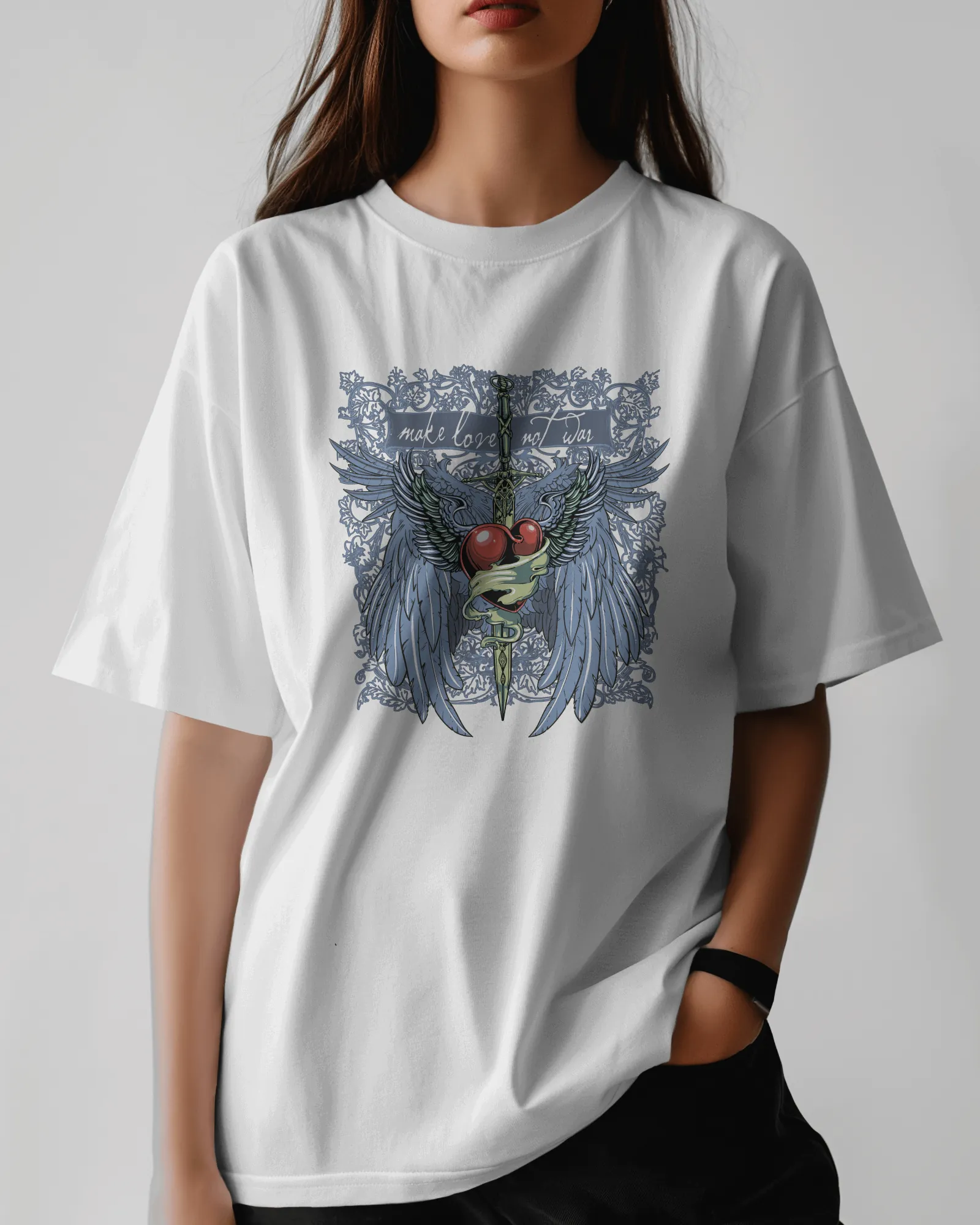 ['Premium Make Love Not War Wings Heart Oversized T-shirt by YORD (T-Shirts) - photo 1 of 11', 'Premium Make Love Not War Wings Heart Oversized T-shirt by YORD (T-Shirts) - photo 2 of 11', 'Premium Make Love Not War Wings Heart Oversized T-shirt by YORD (T-Shirts) - photo 3 of 11', 'Premium Make Love Not War Wings Heart Oversized T-shirt by YORD (T-Shirts) - photo 4 of 11', 'Premium Make Love Not War Wings Heart Oversized T-shirt by YORD (T-Shirts) - photo 5 of 11', 'Premium Make Love Not War Wings Heart Ov