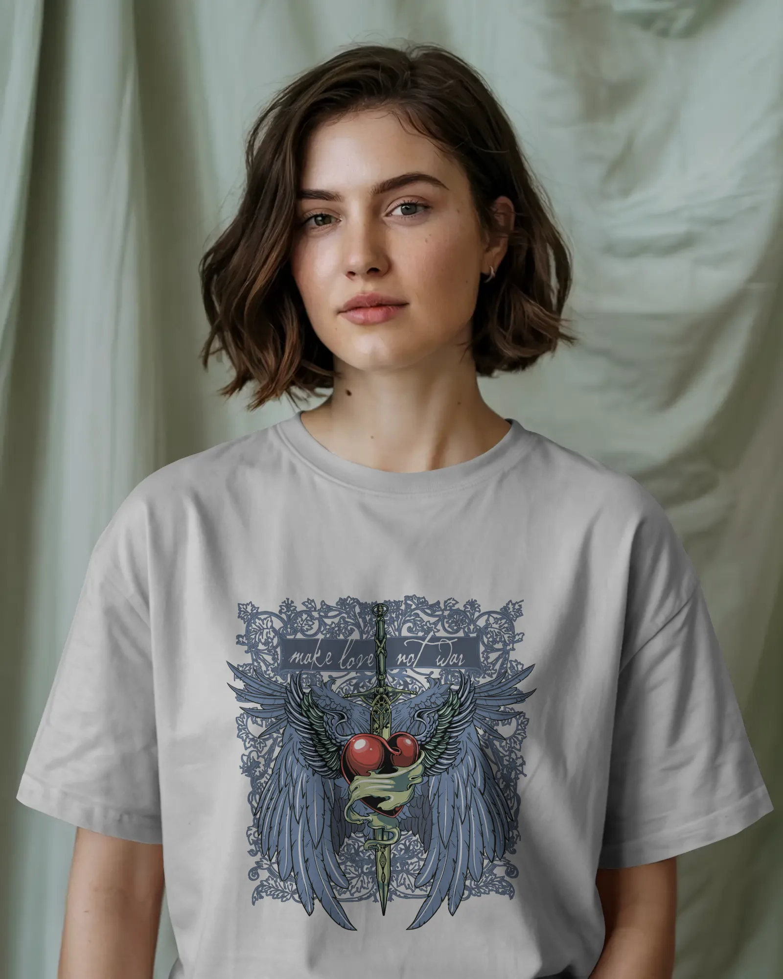 ['Premium Make Love Not War Wings Heart Oversized T-shirt by YORD (T-Shirts) - photo 1 of 11', 'Premium Make Love Not War Wings Heart Oversized T-shirt by YORD (T-Shirts) - photo 2 of 11', 'Premium Make Love Not War Wings Heart Oversized T-shirt by YORD (T-Shirts) - photo 3 of 11', 'Premium Make Love Not War Wings Heart Oversized T-shirt by YORD (T-Shirts) - photo 4 of 11', 'Premium Make Love Not War Wings Heart Oversized T-shirt by YORD (T-Shirts) - photo 5 of 11', 'Premium Make Love Not War Wings Heart Ov