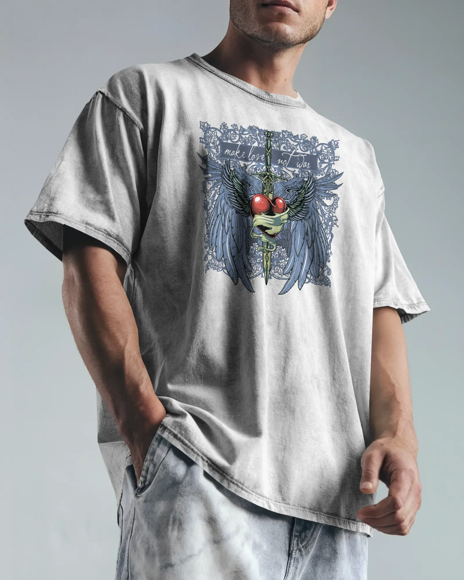 ['Premium Make Love Not War Wings Heart Oversized T-shirt by YORD (T-Shirts) - photo 1 of 11', 'Premium Make Love Not War Wings Heart Oversized T-shirt by YORD (T-Shirts) - photo 2 of 11', 'Premium Make Love Not War Wings Heart Oversized T-shirt by YORD (T-Shirts) - photo 3 of 11', 'Premium Make Love Not War Wings Heart Oversized T-shirt by YORD (T-Shirts) - photo 4 of 11', 'Premium Make Love Not War Wings Heart Oversized T-shirt by YORD (T-Shirts) - photo 5 of 11', 'Premium Make Love Not War Wings Heart Ov