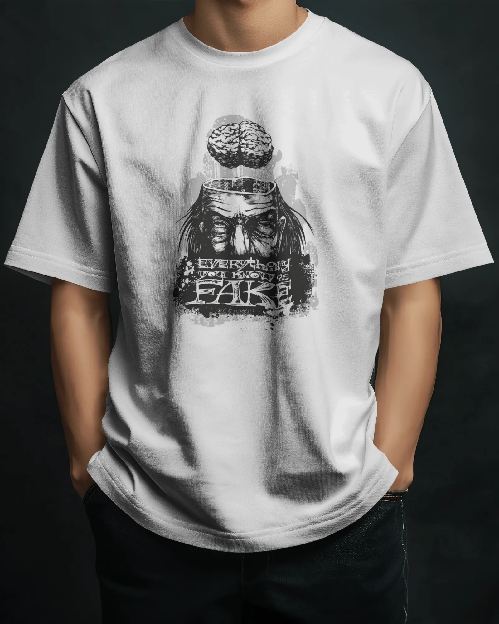 ["Premium Mind Illusion 'Everything Fake' Oversized T-Shirt by YORD (T-Shirts) - photo 1 of 8", "Premium Mind Illusion 'Everything Fake' Oversized T-Shirt by YORD (T-Shirts) - photo 2 of 8", "Premium Mind Illusion 'Everything Fake' Oversized T-Shirt by YORD (T-Shirts) - photo 3 of 8", "Premium Mind Illusion 'Everything Fake' Oversized T-Shirt by YORD (T-Shirts) - photo 4 of 8", "Premium Mind Illusion 'Everything Fake' Oversized T-Shirt by YORD (T-Shirts) - photo 5 of 8", "Premium Mind Illusion 'Everything F