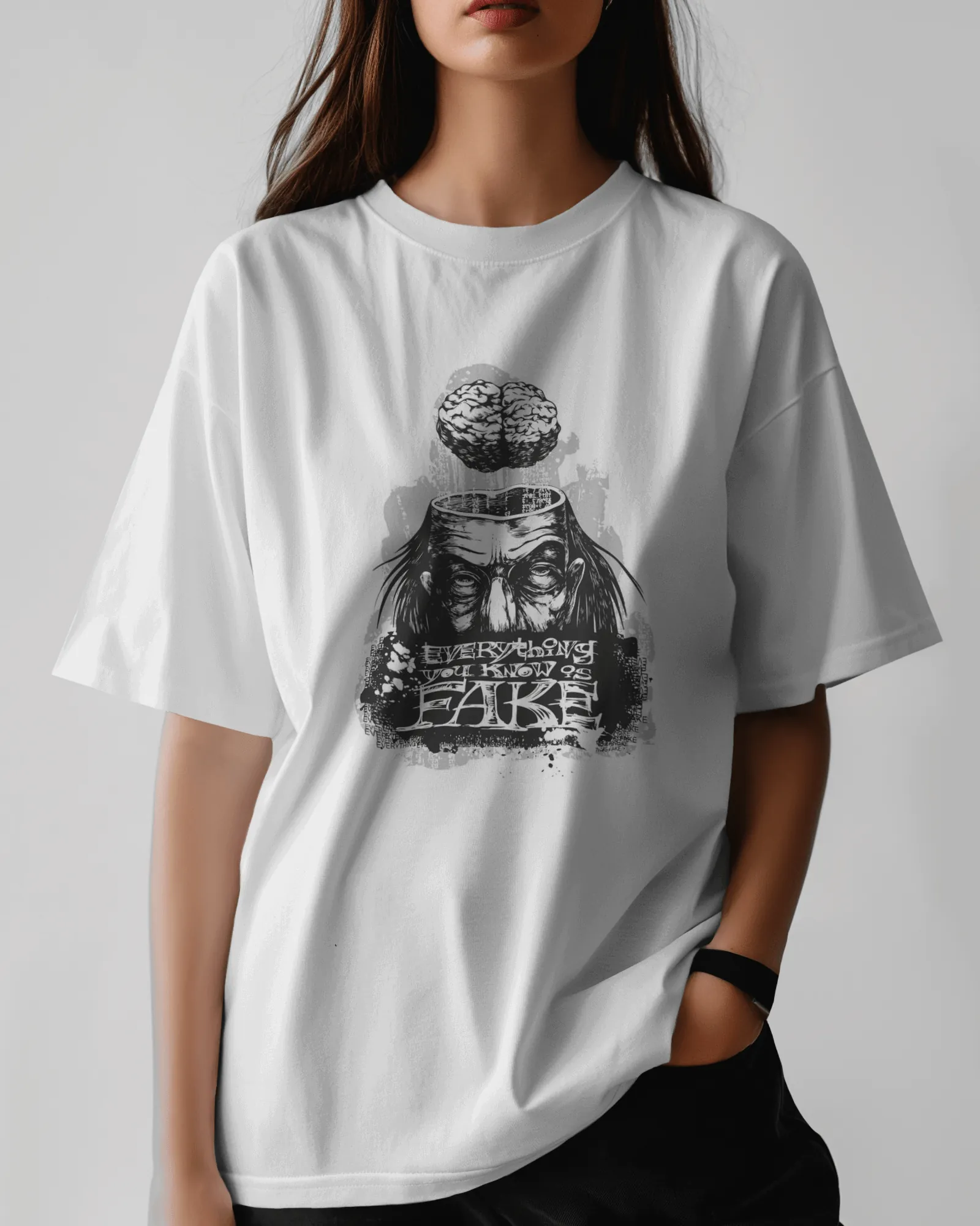 ["Premium Mind Illusion 'Everything Fake' Oversized T-Shirt by YORD (T-Shirts) - photo 1 of 8", "Premium Mind Illusion 'Everything Fake' Oversized T-Shirt by YORD (T-Shirts) - photo 2 of 8", "Premium Mind Illusion 'Everything Fake' Oversized T-Shirt by YORD (T-Shirts) - photo 3 of 8", "Premium Mind Illusion 'Everything Fake' Oversized T-Shirt by YORD (T-Shirts) - photo 4 of 8", "Premium Mind Illusion 'Everything Fake' Oversized T-Shirt by YORD (T-Shirts) - photo 5 of 8", "Premium Mind Illusion 'Everything F