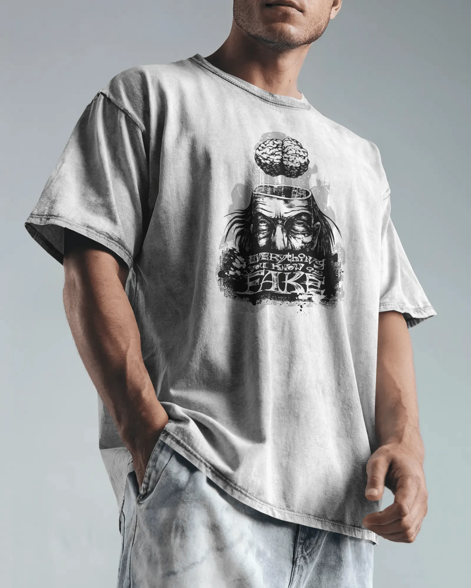 ["Premium Mind Illusion 'Everything Fake' Oversized T-Shirt by YORD (T-Shirts) - photo 1 of 8", "Premium Mind Illusion 'Everything Fake' Oversized T-Shirt by YORD (T-Shirts) - photo 2 of 8", "Premium Mind Illusion 'Everything Fake' Oversized T-Shirt by YORD (T-Shirts) - photo 3 of 8", "Premium Mind Illusion 'Everything Fake' Oversized T-Shirt by YORD (T-Shirts) - photo 4 of 8", "Premium Mind Illusion 'Everything Fake' Oversized T-Shirt by YORD (T-Shirts) - photo 5 of 8", "Premium Mind Illusion 'Everything F