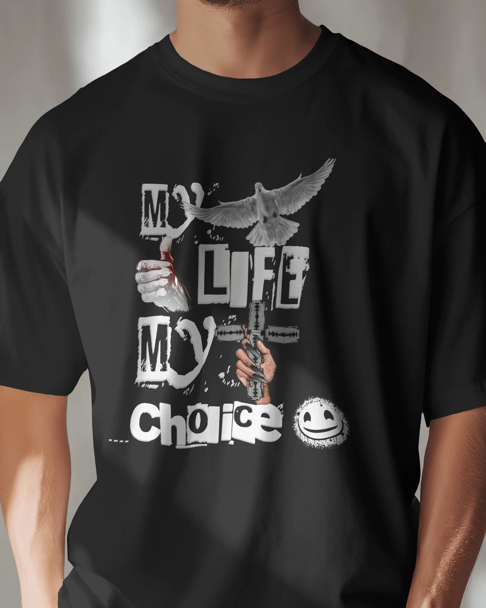 Premium 'My Life My Choice' Graphic Print Regular T-shirt