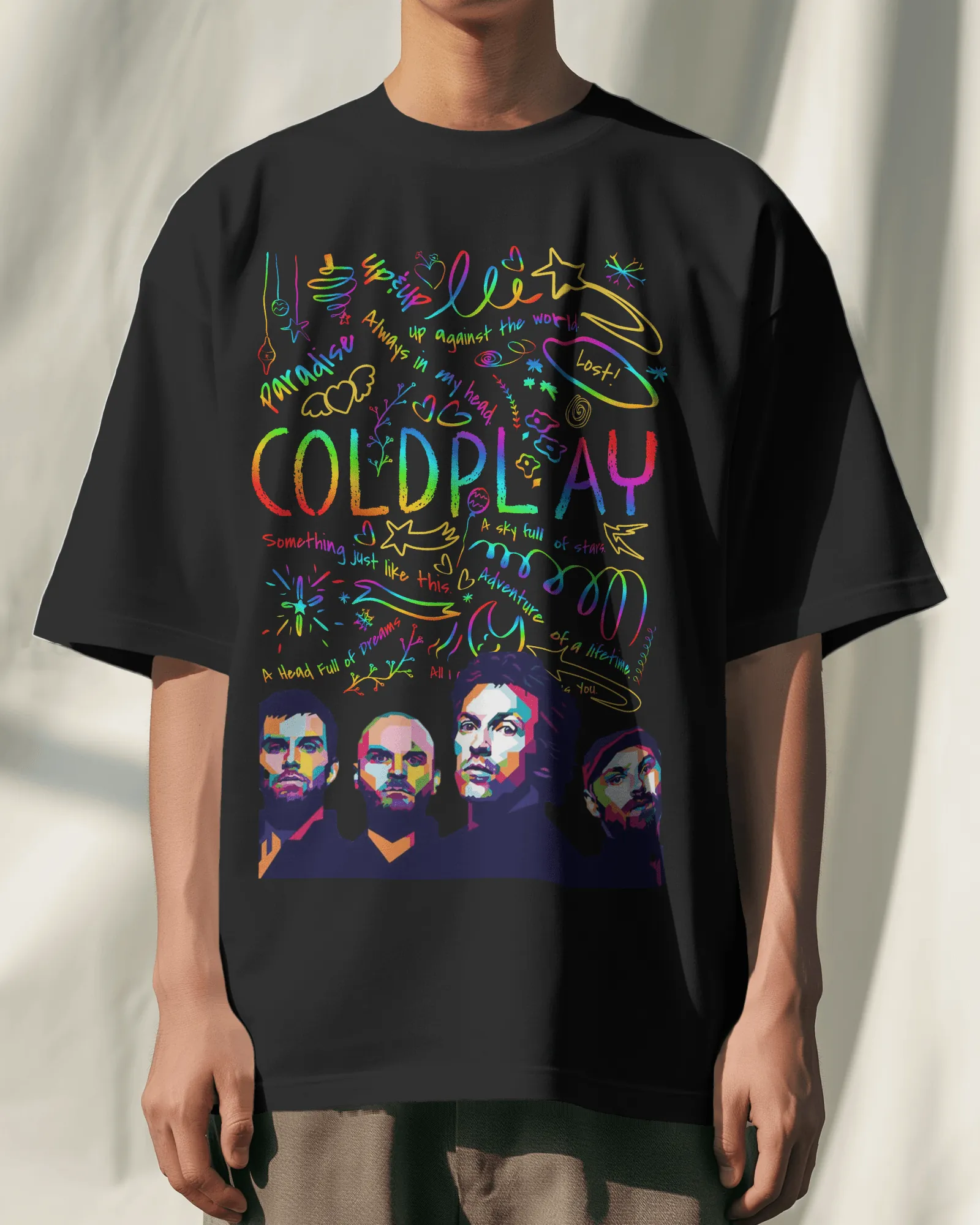 ['Premium Oversized Coldplay Concert T-Shirt - French Terry Cotton 240 GSM by YORD (T-Shirts) - photo 1 of 8', 'Premium Oversized Coldplay Concert T-Shirt - French Terry Cotton 240 GSM by YORD (T-Shirts) - photo 2 of 8', 'Premium Oversized Coldplay Concert T-Shirt - French Terry Cotton 240 GSM by YORD (T-Shirts) - photo 3 of 8', 'Premium Oversized Coldplay Concert T-Shirt - French Terry Cotton 240 GSM by YORD (T-Shirts) - photo 4 of 8', 'Premium Oversized Coldplay Concert T-Shirt - French Terry Cotton 240 G