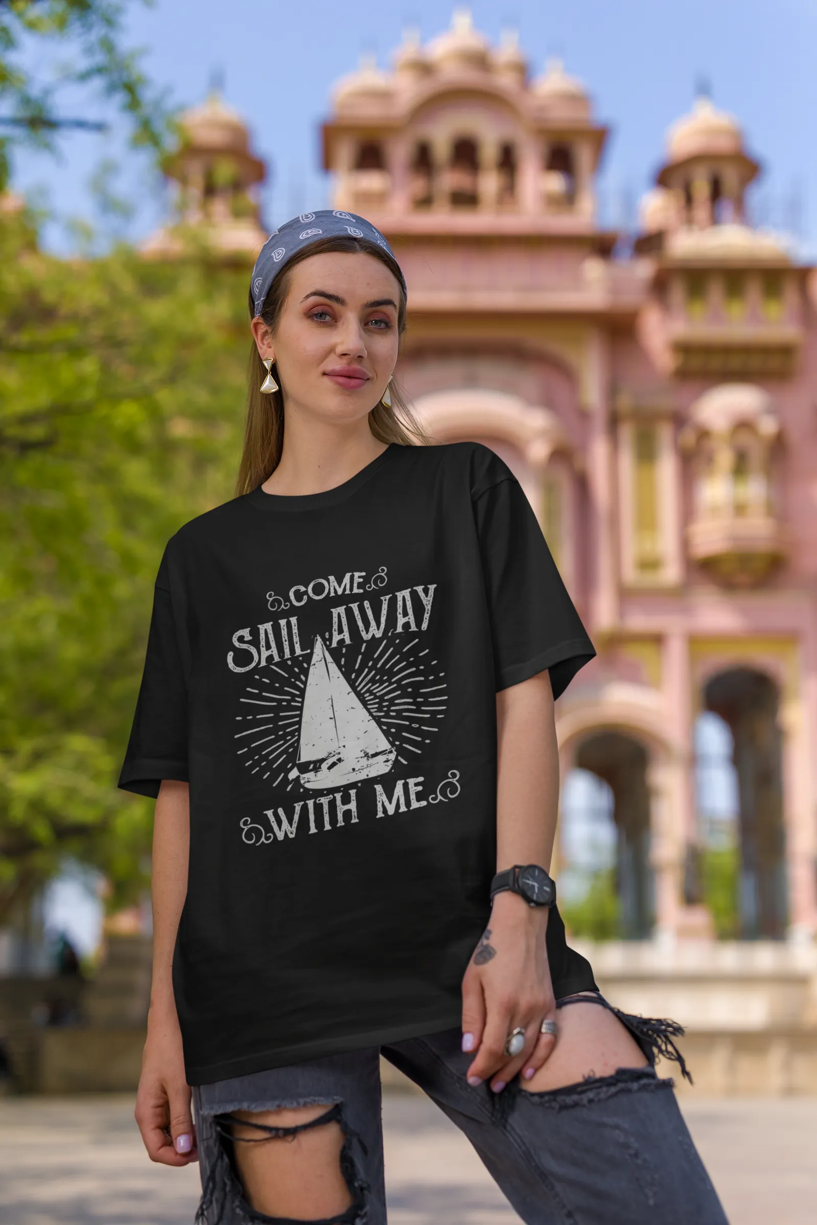 ["Premium Oversized 'Come Sail Away With Me' Nautical T-shirt by YORD (T-Shirts) - photo 1 of 12", "Premium Oversized 'Come Sail Away With Me' Nautical T-shirt by YORD (T-Shirts) - photo 2 of 12", "Premium Oversized 'Come Sail Away With Me' Nautical T-shirt by YORD (T-Shirts) - photo 3 of 12", "Premium Oversized 'Come Sail Away With Me' Nautical T-shirt by YORD (T-Shirts) - photo 4 of 12", "Premium Oversized 'Come Sail Away With Me' Nautical T-shirt by YORD (T-Shirts) - photo 5 of 12", "Premium Oversized 'C