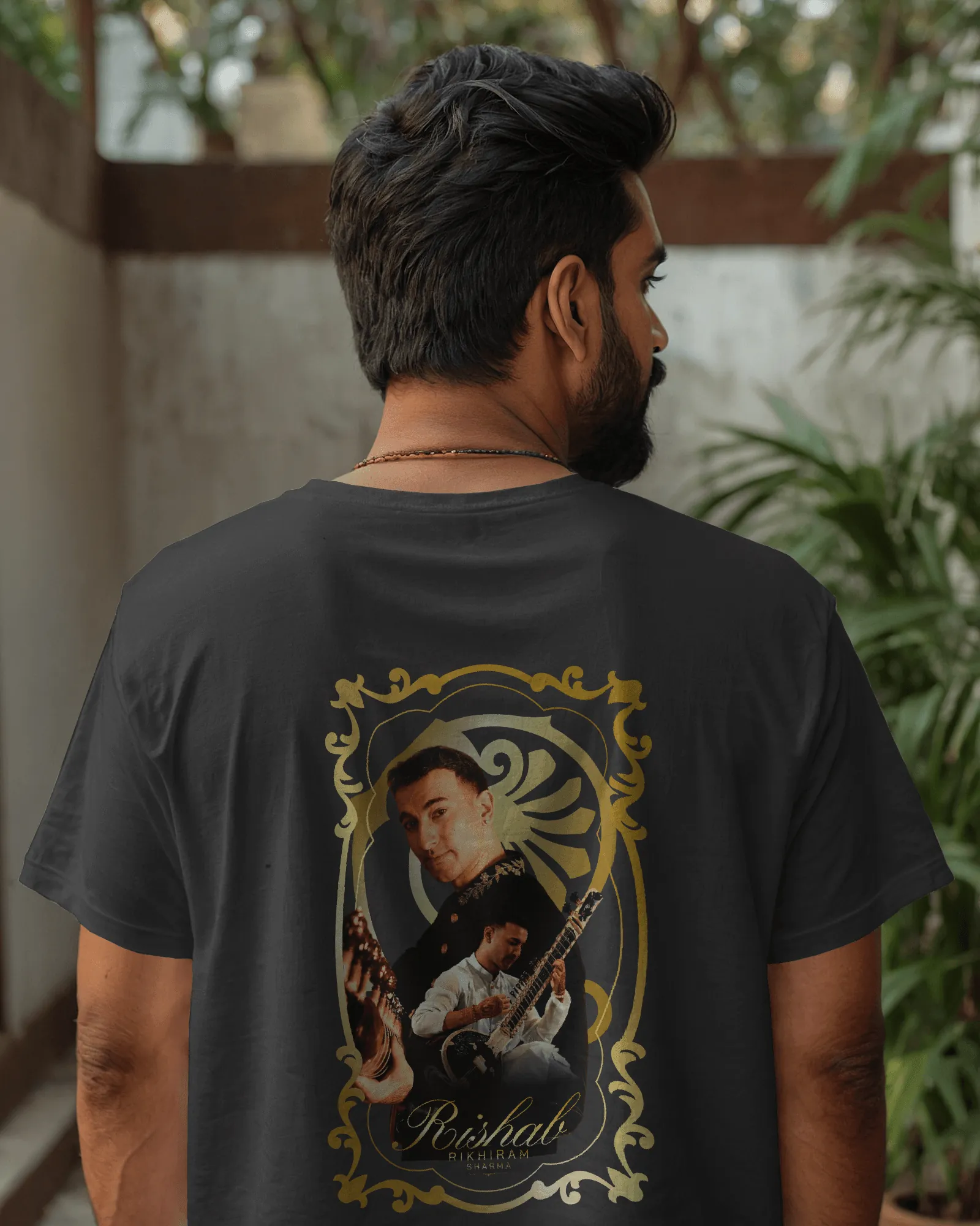 ["Premium Hand Printed Oversized 'Rishab Rikhiram Sharma' Gold Script T-shirt by YORD (T-Shirts) - photo 1 of 9", "Premium Hand Printed Oversized 'Rishab Rikhiram Sharma' Gold Script T-shirt by YORD (T-Shirts) - photo 2 of 9", "Premium Hand Printed Oversized 'Rishab Rikhiram Sharma' Gold Script T-shirt by YORD (T-Shirts) - photo 3 of 9", "Premium Hand Printed Oversized 'Rishab Rikhiram Sharma' Gold Script T-shirt by YORD (T-Shirts) - photo 4 of 9", "Premium Hand Printed Oversized 'Rishab Rikhiram Sharma' Go