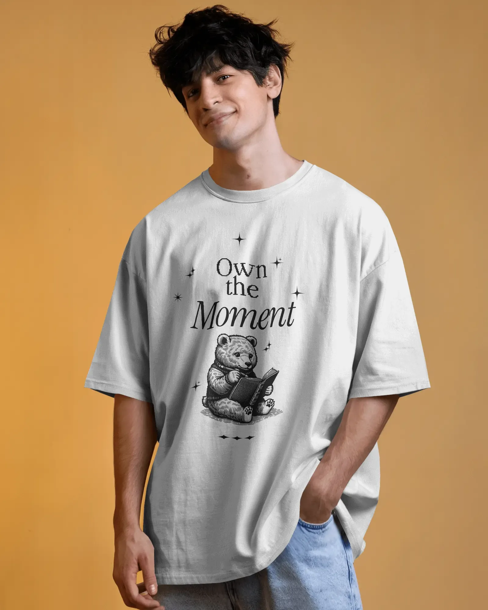 ["Premium 'Own the Moment' Bear Reading Oversized T-shirt by YORD (T-Shirts) - photo 1 of 11", "Premium 'Own the Moment' Bear Reading Oversized T-shirt by YORD (T-Shirts) - photo 2 of 11", "Premium 'Own the Moment' Bear Reading Oversized T-shirt by YORD (T-Shirts) - photo 3 of 11", "Premium 'Own the Moment' Bear Reading Oversized T-shirt by YORD (T-Shirts) - photo 4 of 11", "Premium 'Own the Moment' Bear Reading Oversized T-shirt by YORD (T-Shirts) - photo 5 of 11", "Premium 'Own the Moment' Bear Reading Ov
