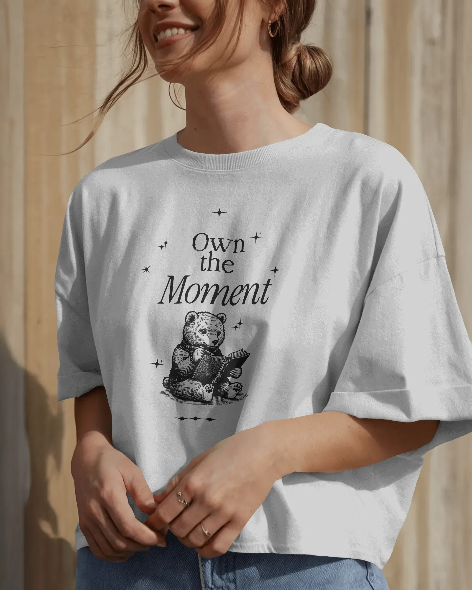 ["Premium 'Own the Moment' Bear Reading Oversized T-shirt by YORD (T-Shirts) - photo 1 of 11", "Premium 'Own the Moment' Bear Reading Oversized T-shirt by YORD (T-Shirts) - photo 2 of 11", "Premium 'Own the Moment' Bear Reading Oversized T-shirt by YORD (T-Shirts) - photo 3 of 11", "Premium 'Own the Moment' Bear Reading Oversized T-shirt by YORD (T-Shirts) - photo 4 of 11", "Premium 'Own the Moment' Bear Reading Oversized T-shirt by YORD (T-Shirts) - photo 5 of 11", "Premium 'Own the Moment' Bear Reading Ov