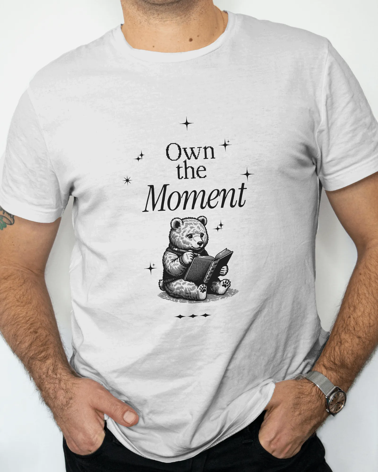 ["Premium 'Own the Moment' Teddy Bear Reading Regular T-shirt by YORD (T-Shirts) - photo 1 of 6", "Premium 'Own the Moment' Teddy Bear Reading Regular T-shirt by YORD (T-Shirts) - photo 2 of 6", "Premium 'Own the Moment' Teddy Bear Reading Regular T-shirt by YORD (T-Shirts) - photo 3 of 6", "Premium 'Own the Moment' Teddy Bear Reading Regular T-shirt by YORD (T-Shirts) - photo 4 of 6", "Premium 'Own the Moment' Teddy Bear Reading Regular T-shirt by YORD (T-Shirts) - photo 5 of 6", "Premium 'Own the Moment' 