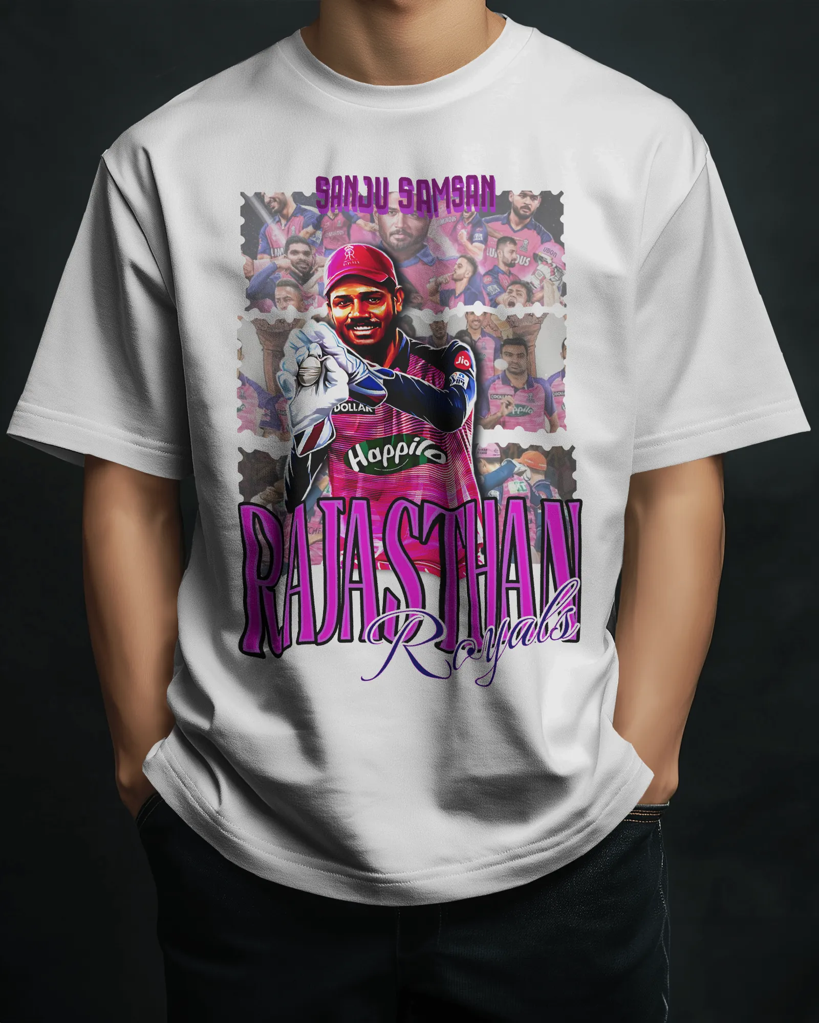 ['Premium Rajasthan Royals Sanju Samson Cricket T-Shirt by YORD (T-Shirts)']