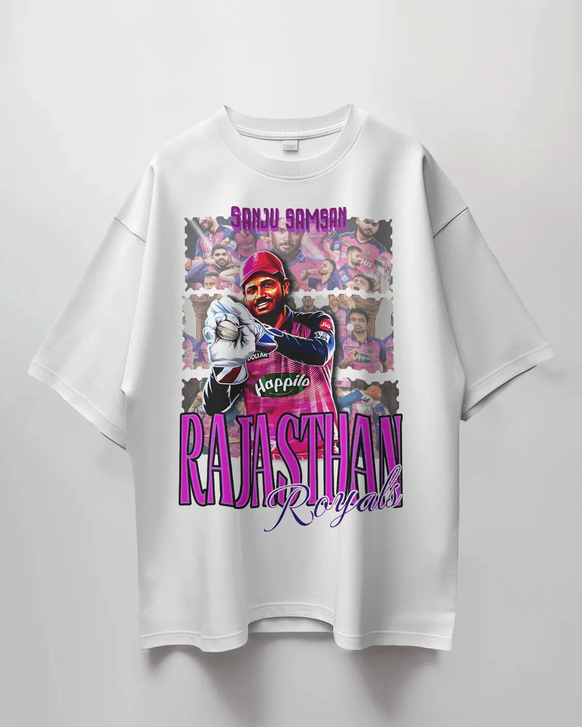 ['Premium Rajasthan Royals Sanju Samson Oversized T-shirt by YORD (T-Shirts) - photo 1 of 5', 'Premium Rajasthan Royals Sanju Samson Oversized T-shirt by YORD (T-Shirts) - photo 2 of 5', 'Premium Rajasthan Royals Sanju Samson Oversized T-shirt by YORD (T-Shirts) - photo 3 of 5', 'Premium Rajasthan Royals Sanju Samson Oversized T-shirt by YORD (T-Shirts) - photo 4 of 5', 'Premium Rajasthan Royals Sanju Samson Oversized T-shirt by YORD (T-Shirts) - photo 5 of 5']