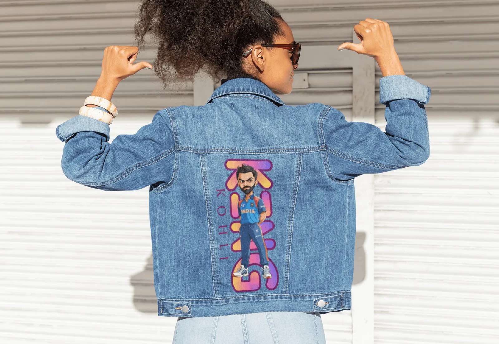 ['Premium RCB Indian Cricket Customized Denim Jacket by YORD (Denim) - photo 1 of 5', 'Premium RCB Indian Cricket Customized Denim Jacket by YORD (Denim) - photo 2 of 5', 'Premium RCB Indian Cricket Customized Denim Jacket by YORD (Denim) - photo 3 of 5', 'Premium RCB Indian Cricket Customized Denim Jacket by YORD (Denim) - photo 4 of 5', 'Premium RCB Indian Cricket Customized Denim Jacket by YORD (Denim) - photo 5 of 5']