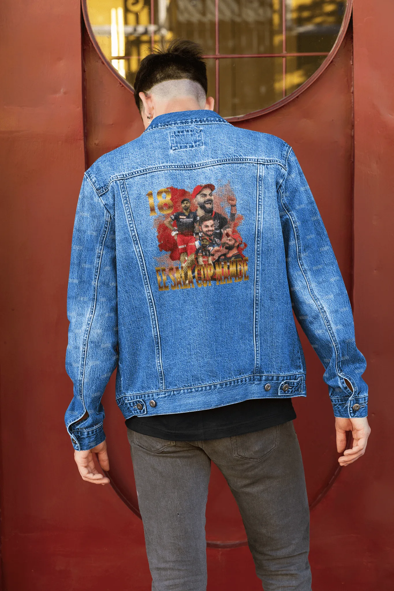 ['Premium RCB IPL Limited Edition Denim Jacket by YORD (Denim) - photo 1 of 5', 'Premium RCB IPL Limited Edition Denim Jacket by YORD (Denim) - photo 2 of 5', 'Premium RCB IPL Limited Edition Denim Jacket by YORD (Denim) - photo 3 of 5', 'Premium RCB IPL Limited Edition Denim Jacket by YORD (Denim) - photo 4 of 5', 'Premium RCB IPL Limited Edition Denim Jacket by YORD (Denim) - photo 5 of 5']
