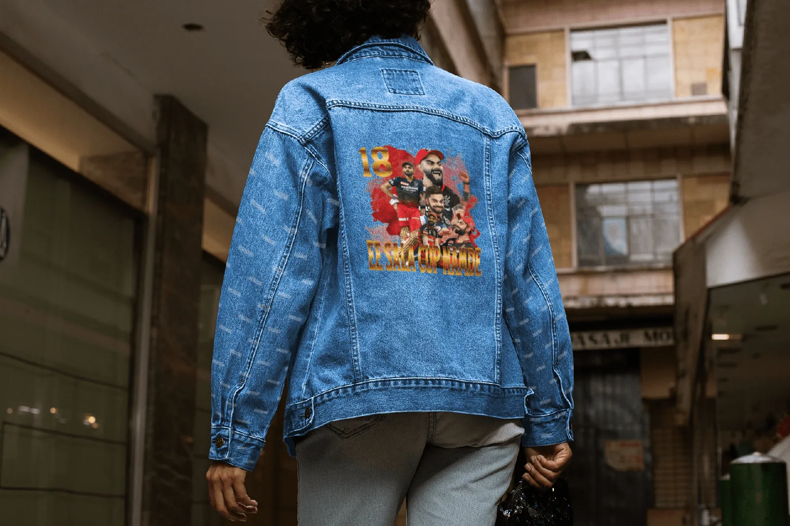 ['Premium RCB IPL Limited Edition Denim Jacket by YORD (Denim) - photo 1 of 5', 'Premium RCB IPL Limited Edition Denim Jacket by YORD (Denim) - photo 2 of 5', 'Premium RCB IPL Limited Edition Denim Jacket by YORD (Denim) - photo 3 of 5', 'Premium RCB IPL Limited Edition Denim Jacket by YORD (Denim) - photo 4 of 5', 'Premium RCB IPL Limited Edition Denim Jacket by YORD (Denim) - photo 5 of 5']
