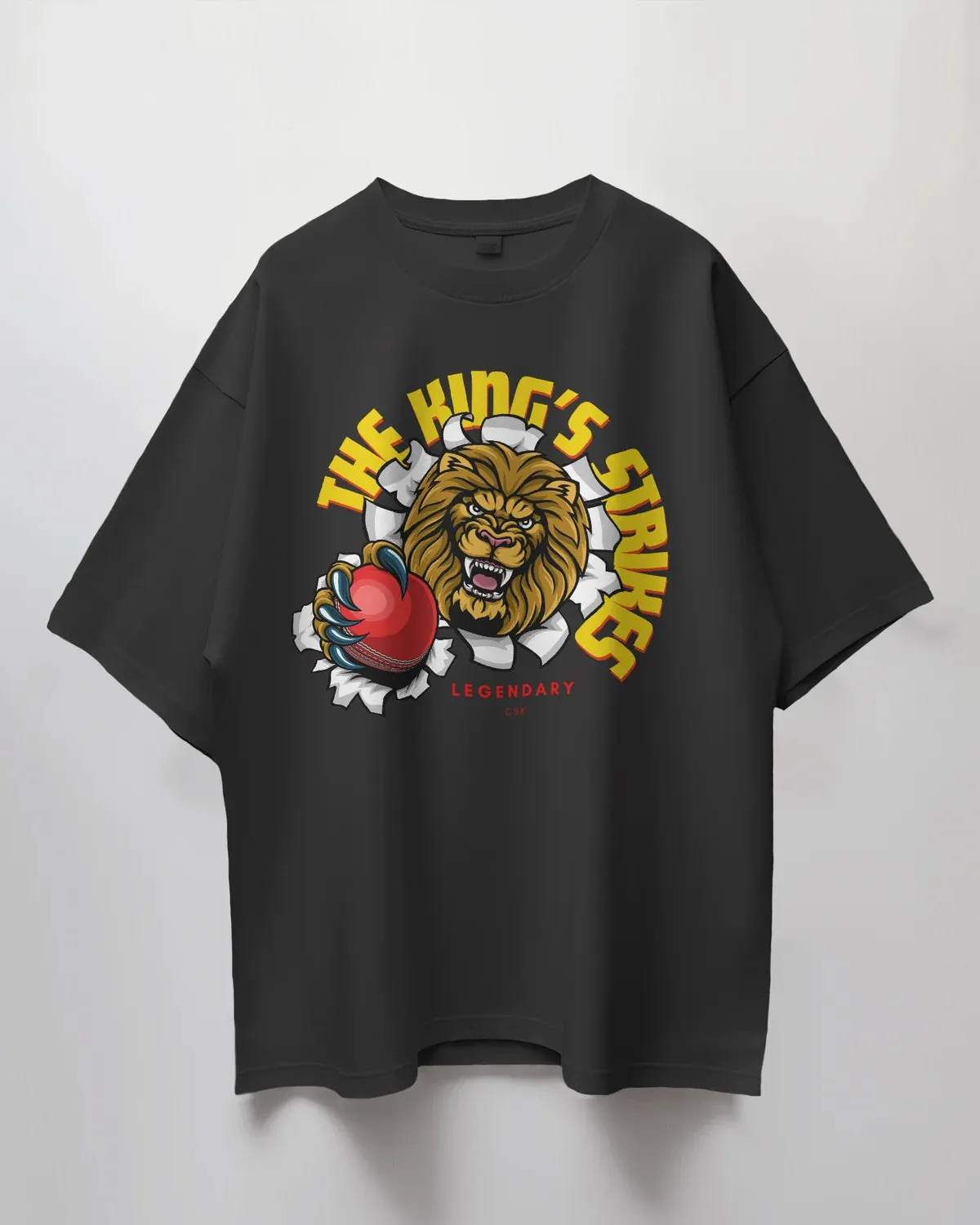 ["Premium RCB King's Strike Oversized Cricket T-shirt - IPL Edition by YORD (T-Shirts) - photo 1 of 5", "Premium RCB King's Strike Oversized Cricket T-shirt - IPL Edition by YORD (T-Shirts) - photo 2 of 5", "Premium RCB King's Strike Oversized Cricket T-shirt - IPL Edition by YORD (T-Shirts) - photo 3 of 5", "Premium RCB King's Strike Oversized Cricket T-shirt - IPL Edition by YORD (T-Shirts) - photo 4 of 5", "Premium RCB King's Strike Oversized Cricket T-shirt - IPL Edition by YORD (T-Shirts) - photo 5 of 