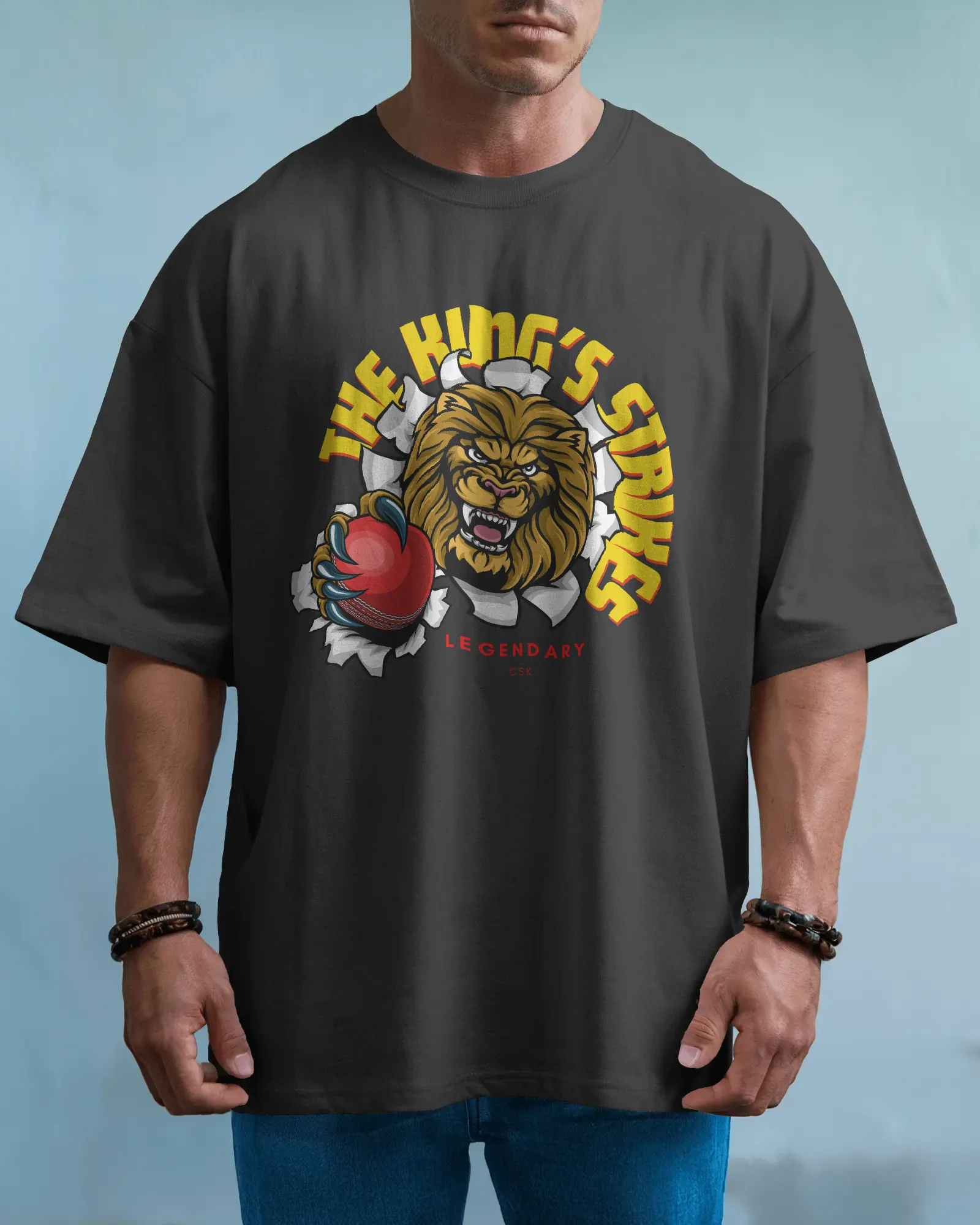 ["Premium RCB King's Strike Oversized Cricket T-shirt - IPL Edition by YORD (T-Shirts) - photo 1 of 5", "Premium RCB King's Strike Oversized Cricket T-shirt - IPL Edition by YORD (T-Shirts) - photo 2 of 5", "Premium RCB King's Strike Oversized Cricket T-shirt - IPL Edition by YORD (T-Shirts) - photo 3 of 5", "Premium RCB King's Strike Oversized Cricket T-shirt - IPL Edition by YORD (T-Shirts) - photo 4 of 5", "Premium RCB King's Strike Oversized Cricket T-shirt - IPL Edition by YORD (T-Shirts) - photo 5 of 