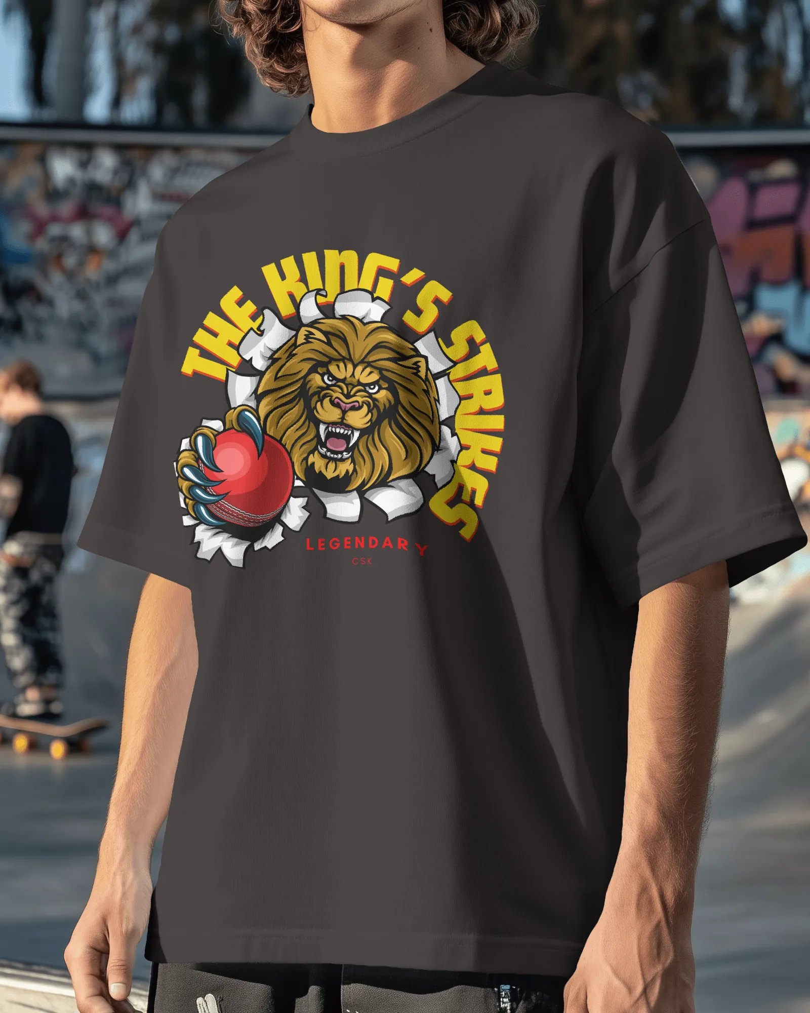 ["Premium RCB King's Strike Oversized Cricket T-shirt - IPL Edition by YORD (T-Shirts) - photo 1 of 5", "Premium RCB King's Strike Oversized Cricket T-shirt - IPL Edition by YORD (T-Shirts) - photo 2 of 5", "Premium RCB King's Strike Oversized Cricket T-shirt - IPL Edition by YORD (T-Shirts) - photo 3 of 5", "Premium RCB King's Strike Oversized Cricket T-shirt - IPL Edition by YORD (T-Shirts) - photo 4 of 5", "Premium RCB King's Strike Oversized Cricket T-shirt - IPL Edition by YORD (T-Shirts) - photo 5 of 