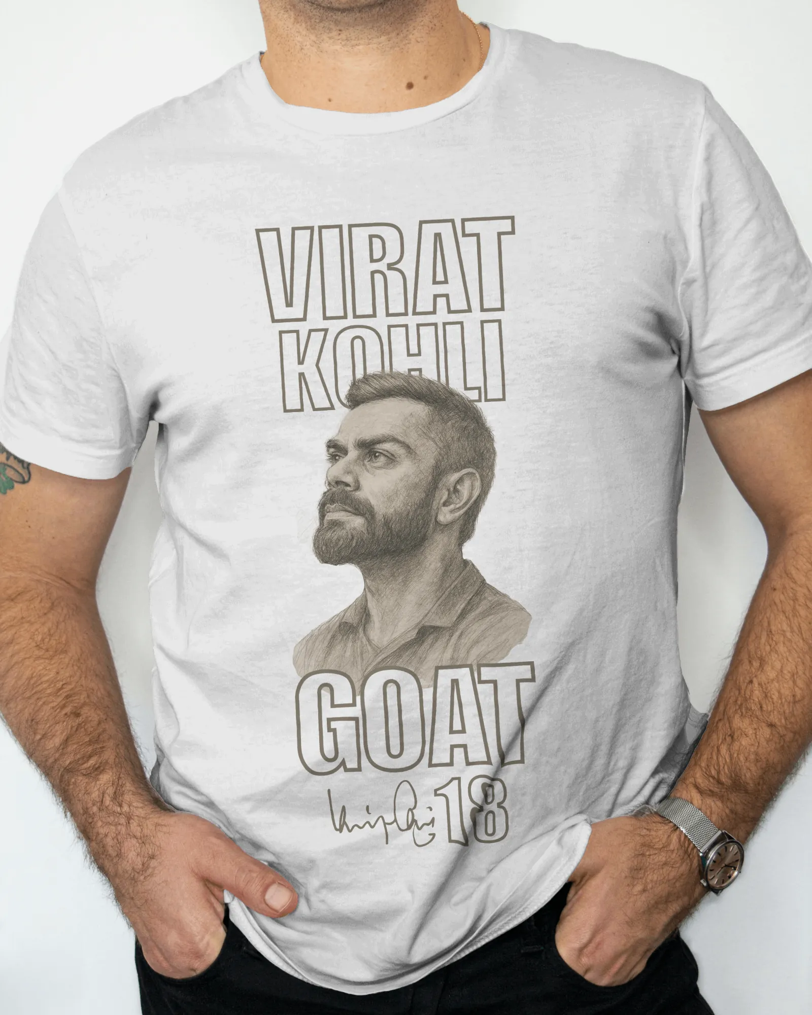 ['Premium RCB Virat Kohli GOAT Limited Edition Cricket Regular T-Shirt by YORD (T-Shirts) - photo 1 of 5', 'Premium RCB Virat Kohli GOAT Limited Edition Cricket Regular T-Shirt by YORD (T-Shirts) - photo 2 of 5', 'Premium RCB Virat Kohli GOAT Limited Edition Cricket Regular T-Shirt by YORD (T-Shirts) - photo 3 of 5', 'Premium RCB Virat Kohli GOAT Limited Edition Cricket Regular T-Shirt by YORD (T-Shirts) - photo 4 of 5', 'Premium RCB Virat Kohli GOAT Limited Edition Cricket Regular T-Shirt by YORD (T-Shirts
