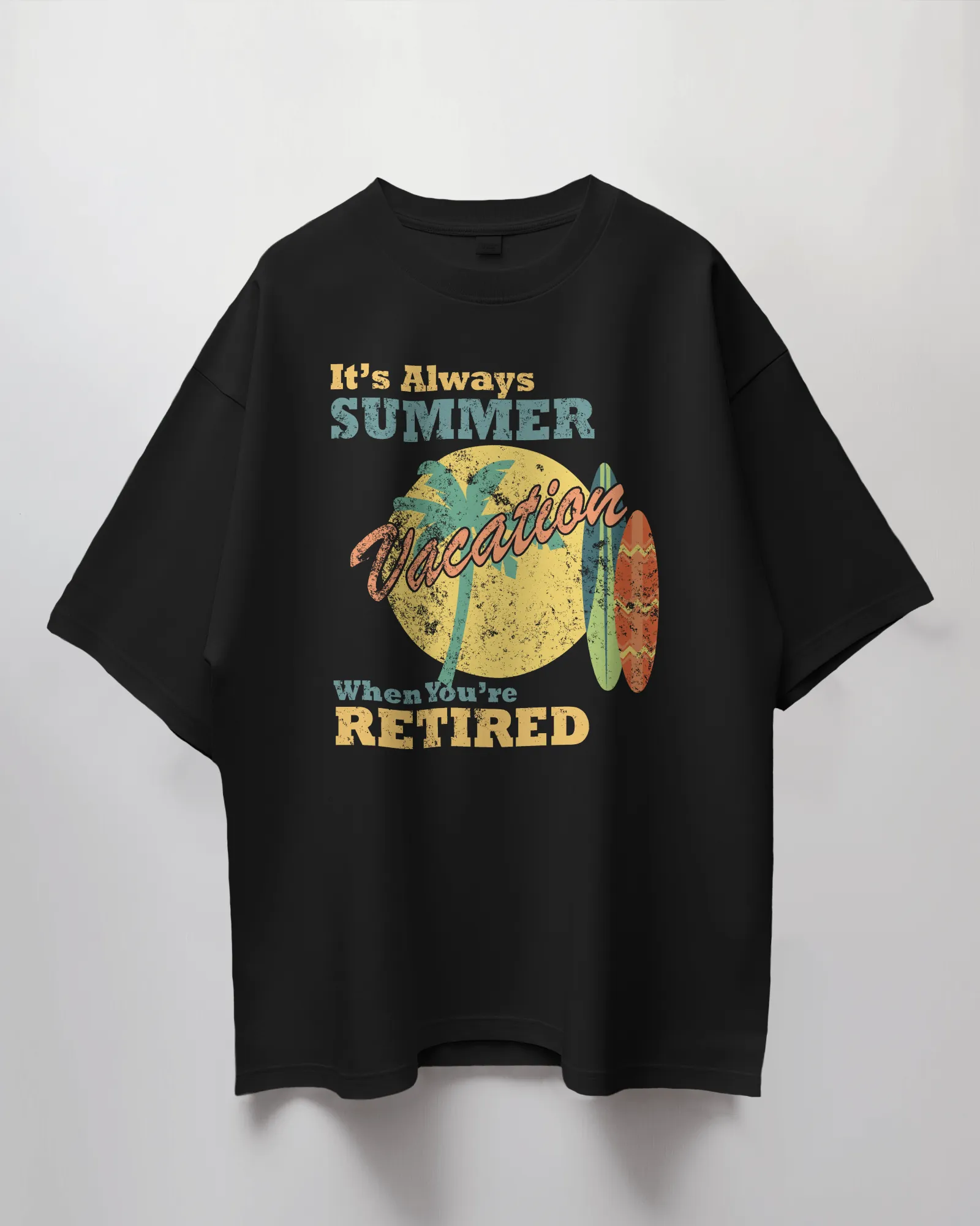 ['Premium Retirement Vacation Oversized Black T-Shirt by YORD (Apparel) - photo 1 of 7', 'Premium Retirement Vacation Oversized Black T-Shirt by YORD (Apparel) - photo 2 of 7', 'Premium Retirement Vacation Oversized Black T-Shirt by YORD (Apparel) - photo 3 of 7', 'Premium Retirement Vacation Oversized Black T-Shirt by YORD (Apparel) - photo 4 of 7', 'Premium Retirement Vacation Oversized Black T-Shirt by YORD (Apparel) - photo 5 of 7', 'Premium Retirement Vacation Oversized Black T-Shirt by YORD (Apparel) 