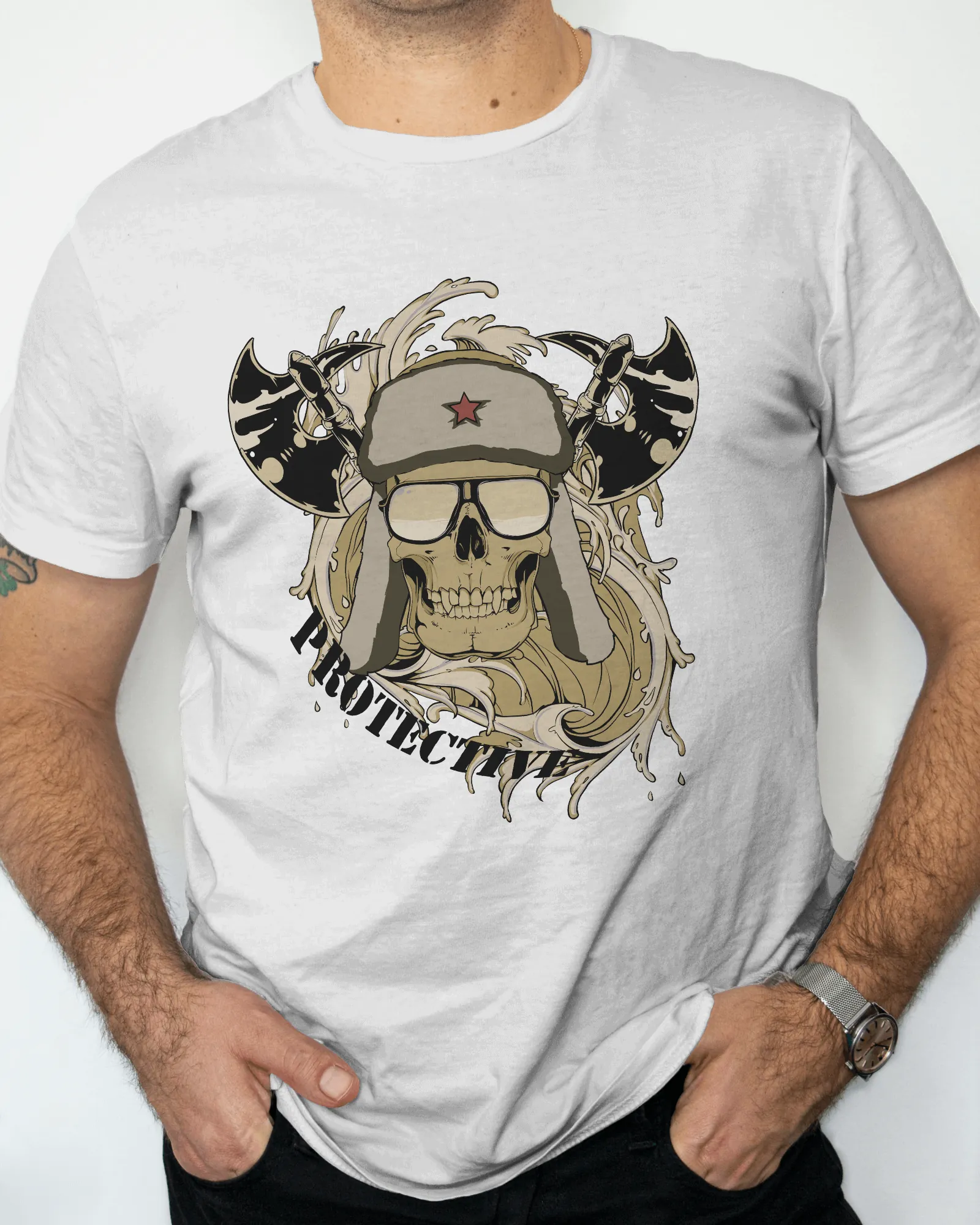 ['Premium Sheriff Skull Limited Edition Graphic T-shirt by YORD (T-Shirts) - photo 1 of 7', 'Premium Sheriff Skull Limited Edition Graphic T-shirt by YORD (T-Shirts) - photo 2 of 7', 'Premium Sheriff Skull Limited Edition Graphic T-shirt by YORD (T-Shirts) - photo 3 of 7', 'Premium Sheriff Skull Limited Edition Graphic T-shirt by YORD (T-Shirts) - photo 4 of 7', 'Premium Sheriff Skull Limited Edition Graphic T-shirt by YORD (T-Shirts) - photo 5 of 7', 'Premium Sheriff Skull Limited Edition Graphic T-shirt b