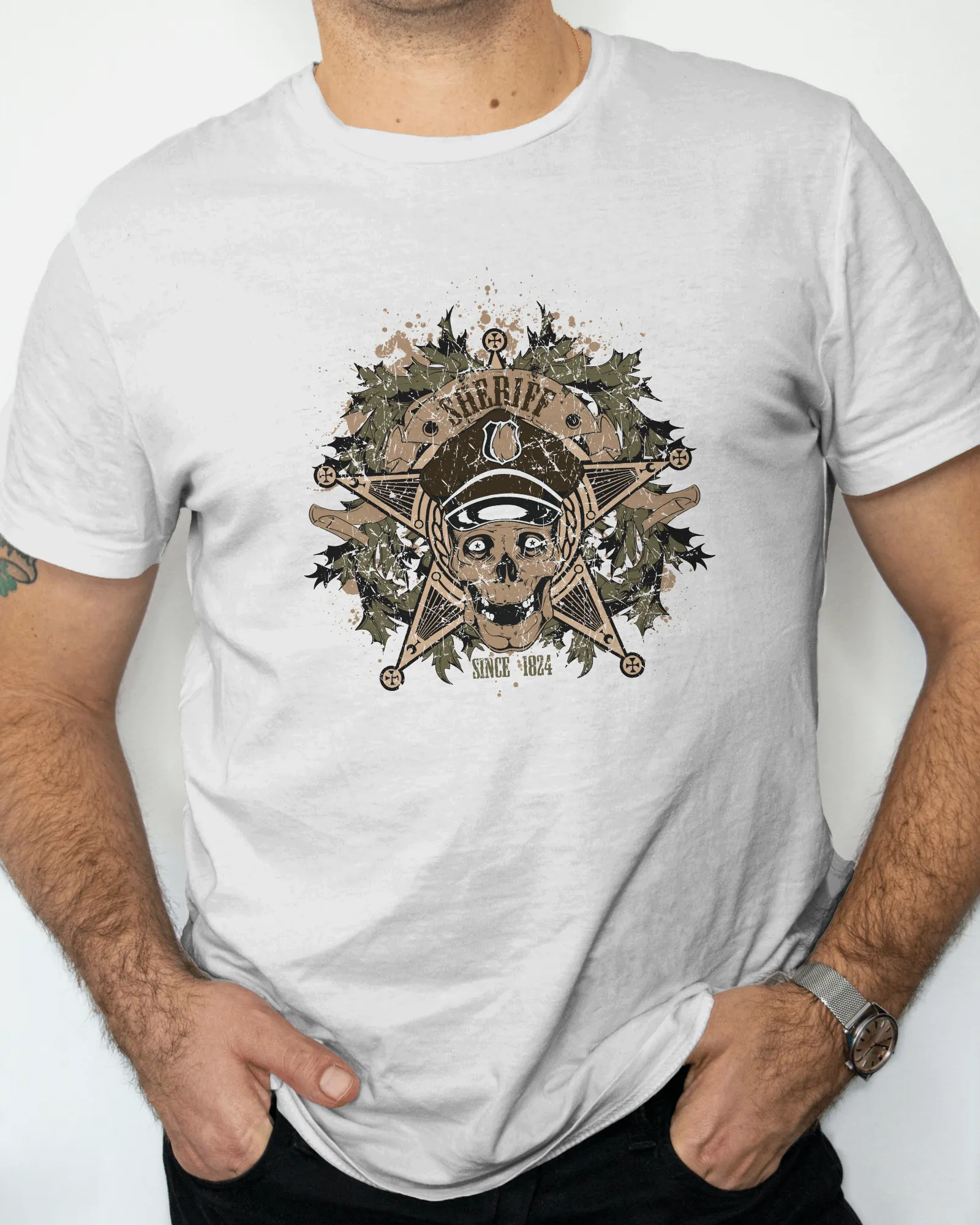 ['Premium Sheriff Skull Limited Edition Graphic T-shirt by YORD (T-Shirts) - photo 1 of 6', 'Premium Sheriff Skull Limited Edition Graphic T-shirt by YORD (T-Shirts) - photo 2 of 6', 'Premium Sheriff Skull Limited Edition Graphic T-shirt by YORD (T-Shirts) - photo 3 of 6', 'Premium Sheriff Skull Limited Edition Graphic T-shirt by YORD (T-Shirts) - photo 4 of 6', 'Premium Sheriff Skull Limited Edition Graphic T-shirt by YORD (T-Shirts) - photo 5 of 6', 'Premium Sheriff Skull Limited Edition Graphic T-shirt b