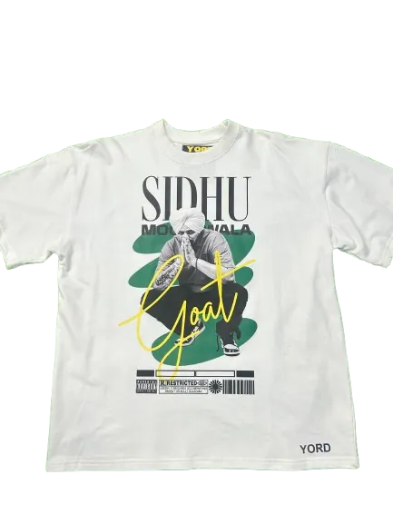 ['Premium Sidhu Moosewala GOAT Limited Edition Oversized T-shirt by YORD (T-Shirts) - photo 1 of 11', 'Premium Sidhu Moosewala GOAT Limited Edition Oversized T-shirt by YORD (T-Shirts) - photo 2 of 11', 'Premium Sidhu Moosewala GOAT Limited Edition Oversized T-shirt by YORD (T-Shirts) - photo 3 of 11', 'Premium Sidhu Moosewala GOAT Limited Edition Oversized T-shirt by YORD (T-Shirts) - photo 4 of 11', 'Premium Sidhu Moosewala GOAT Limited Edition Oversized T-shirt by YORD (T-Shirts) - photo 5 of 11', 'Premi