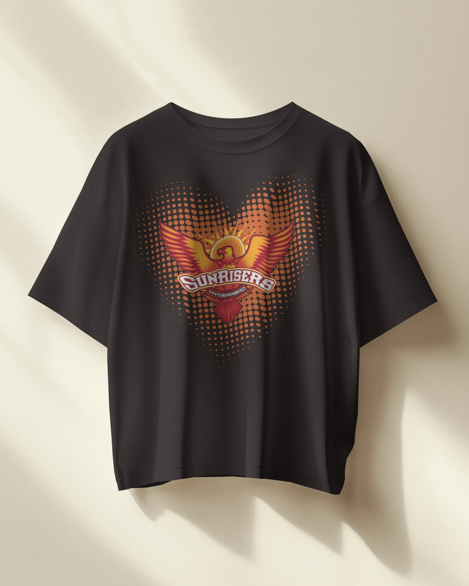 ['Premium Sunrisers Hyderabad Oversized Cricket Fan T-shirt by YORD (T-Shirts) - photo 1 of 5', 'Premium Sunrisers Hyderabad Oversized Cricket Fan T-shirt by YORD (T-Shirts) - photo 2 of 5', 'Premium Sunrisers Hyderabad Oversized Cricket Fan T-shirt by YORD (T-Shirts) - photo 3 of 5', 'Premium Sunrisers Hyderabad Oversized Cricket Fan T-shirt by YORD (T-Shirts) - photo 4 of 5', 'Premium Sunrisers Hyderabad Oversized Cricket Fan T-shirt by YORD (T-Shirts) - photo 5 of 5']