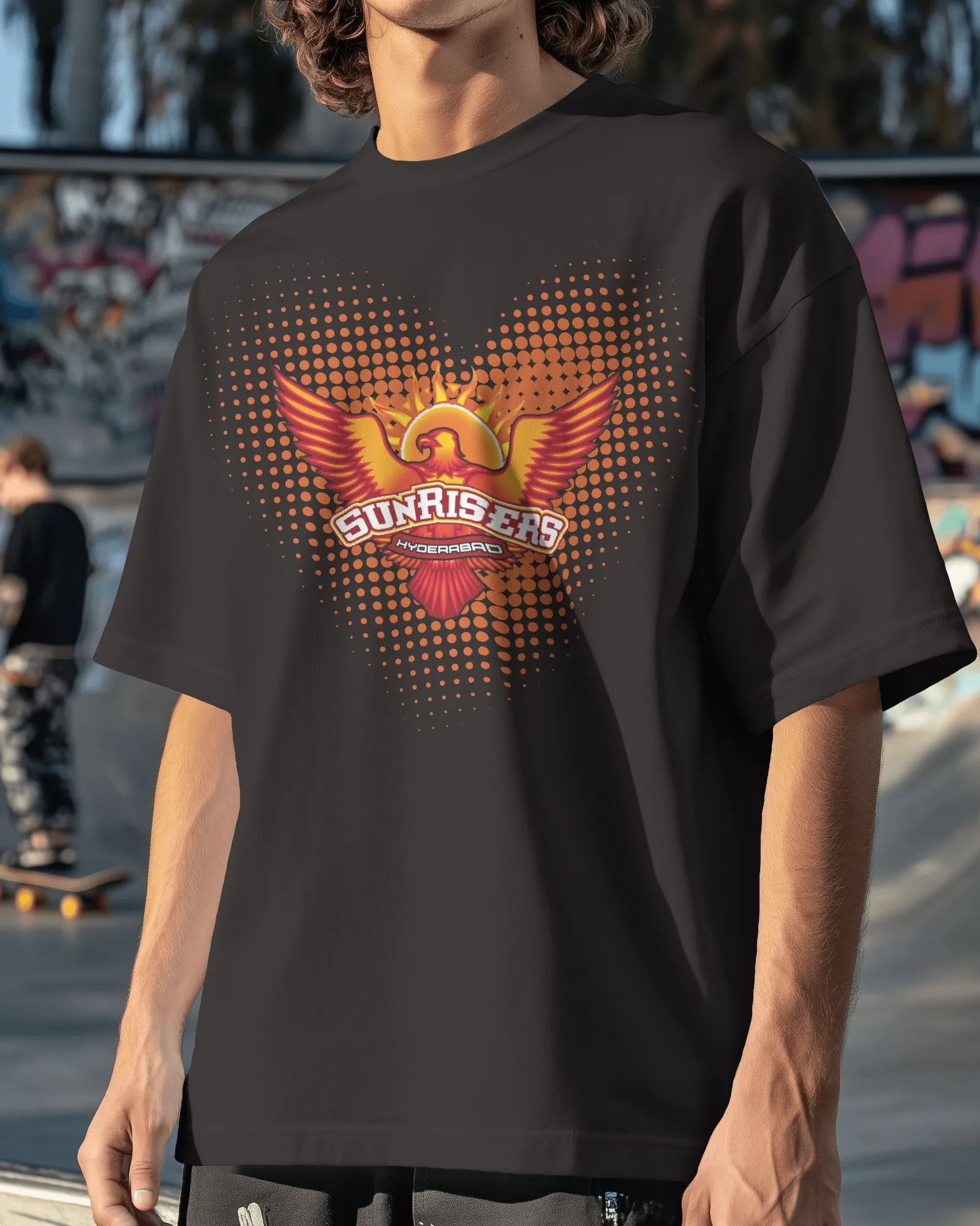 ['Premium Sunrisers Hyderabad Oversized Cricket Fan T-shirt by YORD (T-Shirts) - photo 1 of 5', 'Premium Sunrisers Hyderabad Oversized Cricket Fan T-shirt by YORD (T-Shirts) - photo 2 of 5', 'Premium Sunrisers Hyderabad Oversized Cricket Fan T-shirt by YORD (T-Shirts) - photo 3 of 5', 'Premium Sunrisers Hyderabad Oversized Cricket Fan T-shirt by YORD (T-Shirts) - photo 4 of 5', 'Premium Sunrisers Hyderabad Oversized Cricket Fan T-shirt by YORD (T-Shirts) - photo 5 of 5']