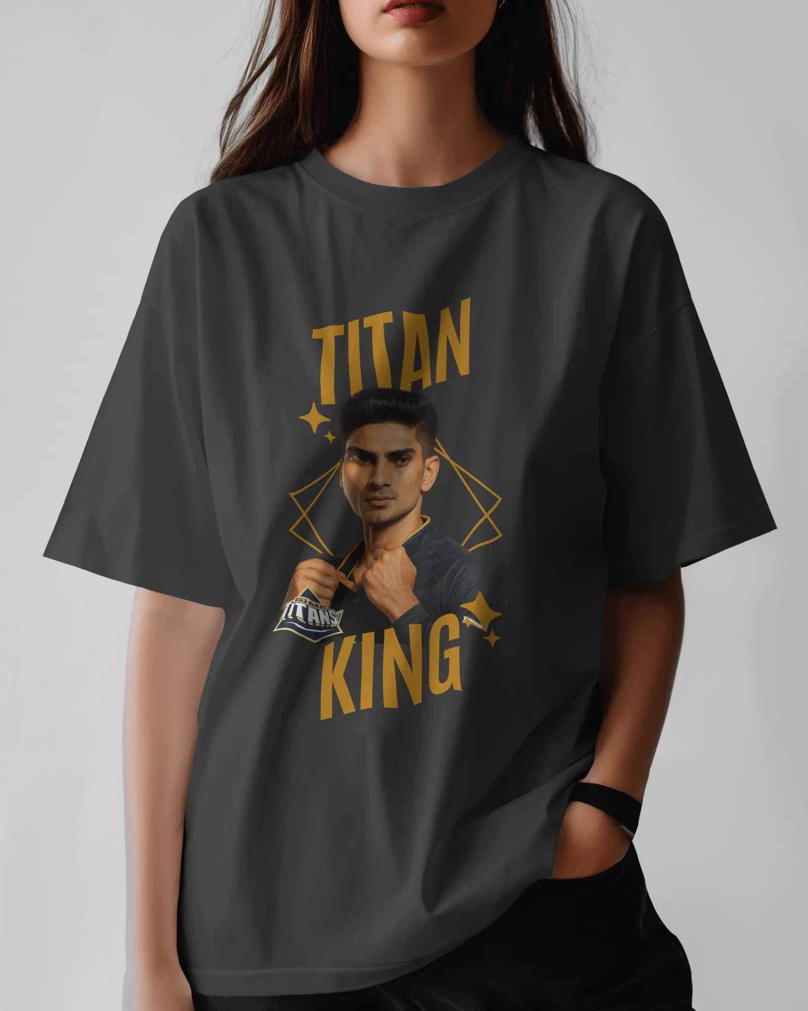 ['Premium Titan King Cricket Oversized T-shirt | GT IPL Edition by YORD (T-Shirts) - photo 1 of 5', 'Premium Titan King Cricket Oversized T-shirt | GT IPL Edition by YORD (T-Shirts) - photo 2 of 5', 'Premium Titan King Cricket Oversized T-shirt | GT IPL Edition by YORD (T-Shirts) - photo 3 of 5', 'Premium Titan King Cricket Oversized T-shirt | GT IPL Edition by YORD (T-Shirts) - photo 4 of 5', 'Premium Titan King Cricket Oversized T-shirt | GT IPL Edition by YORD (T-Shirts) - photo 5 of 5']