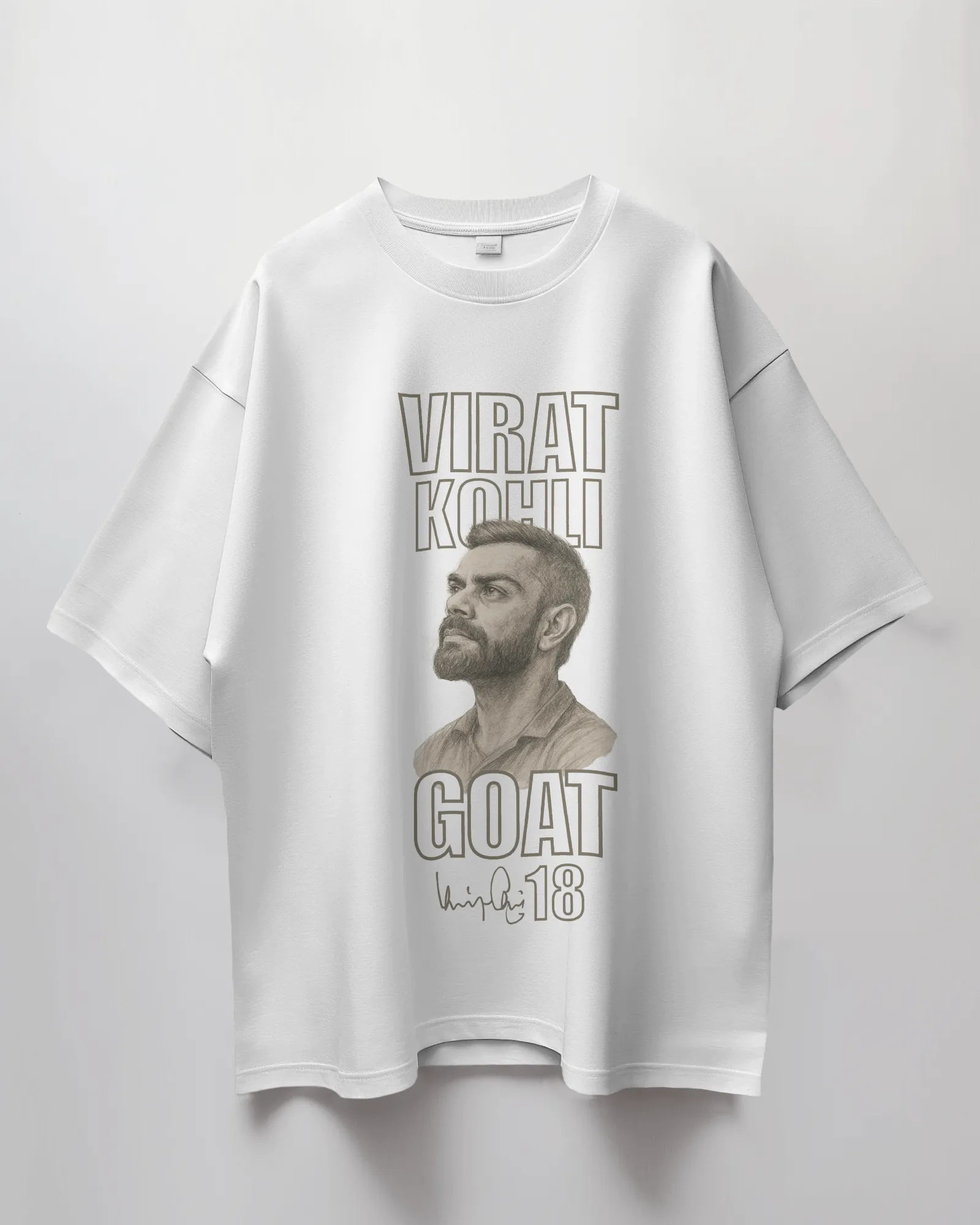 ['Premium Virat Kohli GOAT 18 Oversized T-shirt | Limited Edition by YORD (T-Shirts) - photo 1 of 8', 'Premium Virat Kohli GOAT 18 Oversized T-shirt | Limited Edition by YORD (T-Shirts) - photo 2 of 8', 'Premium Virat Kohli GOAT 18 Oversized T-shirt | Limited Edition by YORD (T-Shirts) - photo 3 of 8', 'Premium Virat Kohli GOAT 18 Oversized T-shirt | Limited Edition by YORD (T-Shirts) - photo 4 of 8', 'Premium Virat Kohli GOAT 18 Oversized T-shirt | Limited Edition by YORD (T-Shirts) - photo 5 of 8', 'Premi